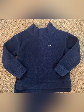 Vineyard Vines Navy Sherpa Turtleneck Sweater